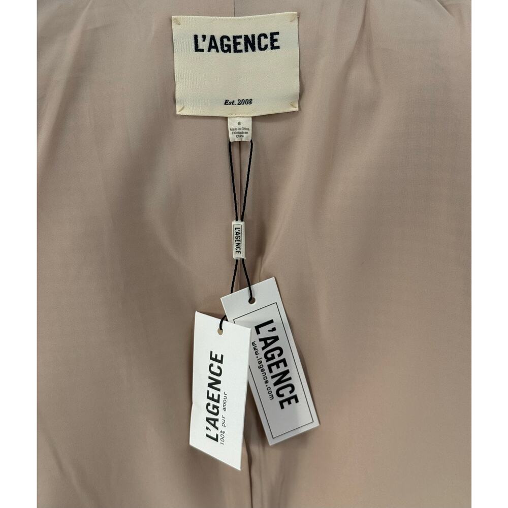 L'agence Chamberlain Tailored Blazer Tan Brown Preppy Plaid Jacket Size 8 NWT - Picture 6 of 15